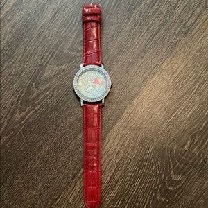 Hello Kitty Red Leather Strap Watch